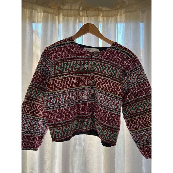 Vintage Bennet of Centreville Geometric Cropped Blazer - Picture 1 of 3